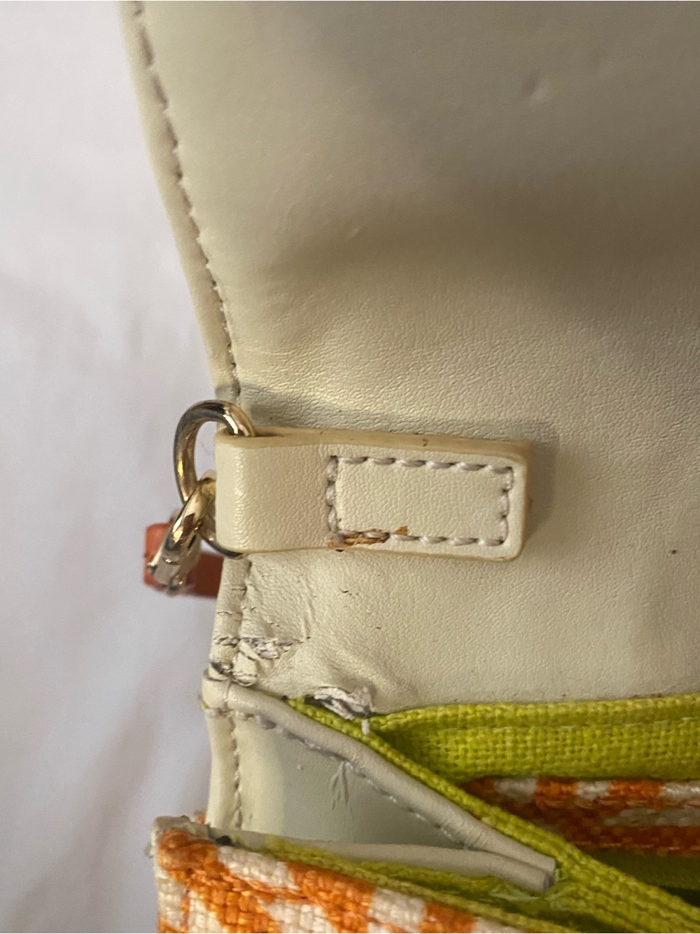 Spartina 449 Cream and Orange Geometric Wristlet - Picture 15 of 16